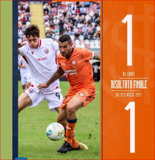 Carpi - Pistoiese 1-1. Videocommento di Gianni Zei